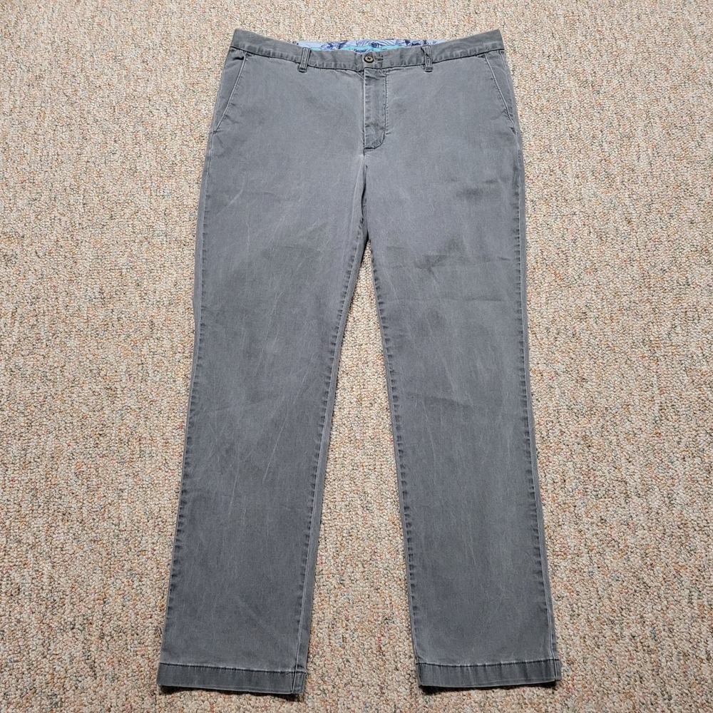 Tommy Bahama Boracay‎ Pants Mens 38x32 Gray Straight Leg Chino Stretch Casual